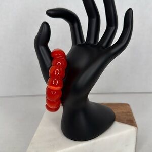 Vibrant Red Carnelian Stretch Bracelet lot C40